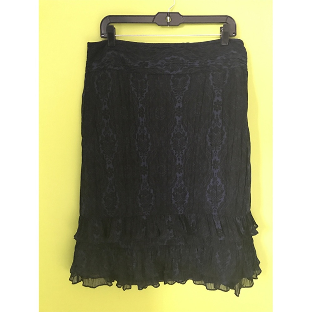 Ann Taylor Loft Lace Tiered Ruffle Skirt Sz 12